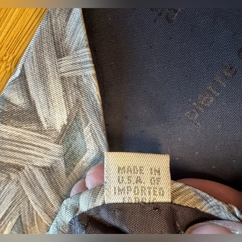 Pierre Cardin Men's Designer Brushed Silver Geometric Pattern Silk Tie